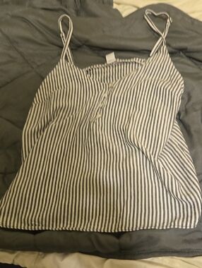 Old Navy Navy and White Striped Spaghetti Strap Cami